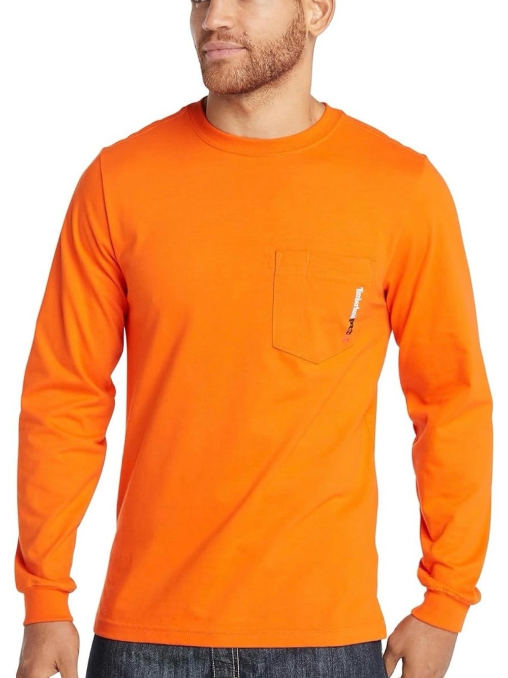 Timberland PRO Men's Fr Cotton Core Long-Sleeve Pocket T-Shirt Blaze Orange XL
